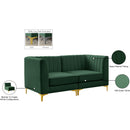  Manufacturer Color_Green -- Alina 65" Green Velvet Upholstered 2 pc Modular Loveseat IMAGE 18