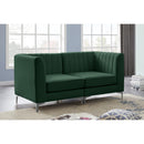  Manufacturer Color_Green -- Alina 65" Green Velvet Upholstered 2 pc Modular Loveseat IMAGE 4