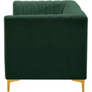  Manufacturer Color_Green -- Alina 65" Green Velvet Upholstered 2 pc Modular Loveseat IMAGE 8
