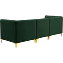  Manufacturer Color_Green -- Alina 91" Green Velvet Upholstered 3 pc Modular Sofa IMAGE 5