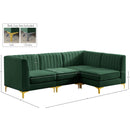  Manufacturer Color_Green -- Alina 91" Green Velvet Upholstered 4 pc Modular Sectional IMAGE 20