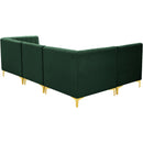  Manufacturer Color_Green -- Alina 91" Green Velvet Upholstered 4 pc Modular Sectional IMAGE 7