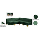  Manufacturer Color_Green -- Alina 84.5" Green Velvet Upholstered 5 pc Modular Sectional IMAGE 18