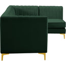  Manufacturer Color_Green -- Alina 116.5" Green Velvet Upholstered 5 pc Modular Sectional IMAGE 10