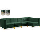  Manufacturer Color_Green -- Alina 116.5" Green Velvet Upholstered 5 pc Modular Sectional IMAGE 1