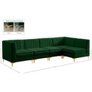  Manufacturer Color_Green -- Alina 116.5" Green Velvet Upholstered 5 pc Modular Sectional IMAGE 20