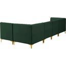  Manufacturer Color_Green -- Alina 116.5" Green Velvet Upholstered 5 pc Modular Sectional IMAGE 7