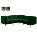  Manufacturer Color_Green -- Alina 91" Green Velvet Upholstered 5 pc Modular Sectional IMAGE 17