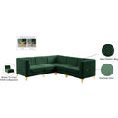  Manufacturer Color_Green -- Alina 91" Green Velvet Upholstered 5 pc Modular Sectional IMAGE 18