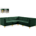  Manufacturer Color_Green -- Alina 91" Green Velvet Upholstered 5 pc Modular Sectional IMAGE 1