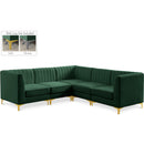  Manufacturer Color_Green -- Alina 91" Green Velvet Upholstered 5 pc Modular Sectional IMAGE 1