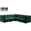  Manufacturer Color_Green -- Alina 91" Green Velvet Upholstered 5 pc Modular Sectional IMAGE 2