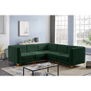  Manufacturer Color_Green -- Alina 91" Green Velvet Upholstered 5 pc Modular Sectional IMAGE 3