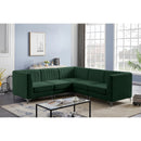  Manufacturer Color_Green -- Alina 91" Green Velvet Upholstered 5 pc Modular Sectional IMAGE 4