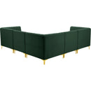  Manufacturer Color_Green -- Alina 91" Green Velvet Upholstered 5 pc Modular Sectional IMAGE 5