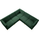  Manufacturer Color_Green -- Alina 91" Green Velvet Upholstered 5 pc Modular Sectional IMAGE 6