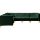  Manufacturer Color_Green -- Alina 116.5" Green Velvet Upholstered 6 pc Modular Sectional IMAGE 11