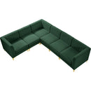  Manufacturer Color_Green -- Alina 116.5" Green Velvet Upholstered 6 pc Modular Sectional IMAGE 12