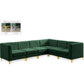  Manufacturer Color_Green -- Alina 116.5" Green Velvet Upholstered 6 pc Modular Sectional IMAGE 1