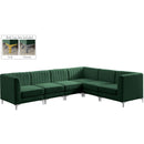  Manufacturer Color_Green -- Alina 116.5" Green Velvet Upholstered 6 pc Modular Sectional IMAGE 2