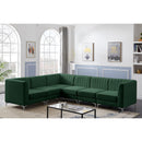  Manufacturer Color_Green -- Alina 116.5" Green Velvet Upholstered 6 pc Modular Sectional IMAGE 6