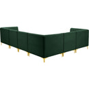  Manufacturer Color_Green -- Alina 116.5" Green Velvet Upholstered 6 pc Modular Sectional IMAGE 7