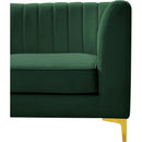  Manufacturer Color_Green -- Alina 116.5" Green Velvet Upholstered 6 pc Modular Sectional IMAGE 10