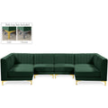  Manufacturer Color_Green -- Alina 116.5" Green Velvet Upholstered 6 pc Modular Sectional IMAGE 1