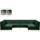  Manufacturer Color_Green -- Alina 116.5" Green Velvet Upholstered 6 pc Modular Sectional IMAGE 1