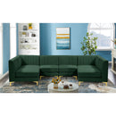  Manufacturer Color_Green -- Alina 116.5" Green Velvet Upholstered 6 pc Modular Sectional IMAGE 3