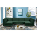 Manufacturer Color_Green -- Alina 116.5" Green Velvet Upholstered 6 pc Modular Sectional IMAGE 4