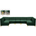  Manufacturer Color_Green -- Alina 142" Green Velvet Upholstered 7 pc Modular Sectional IMAGE 1