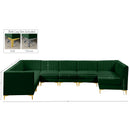  Manufacturer Color_Green -- Alina 142" Green Velvet Upholstered 8 pc Modular Sectional IMAGE 18