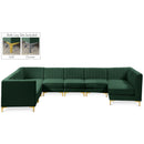  Manufacturer Color_Green -- Alina 142" Green Velvet Upholstered 8 pc Modular Sectional IMAGE 1