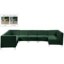  Manufacturer Color_Green -- Alina 142" Green Velvet Upholstered 8 pc Modular Sectional IMAGE 2