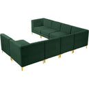  Manufacturer Color_Green -- Alina 142" Green Velvet Upholstered 8 pc Modular Sectional IMAGE 5