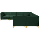  Manufacturer Color_Green -- Alina 142" Green Velvet Upholstered 8 pc Modular Sectional IMAGE 6