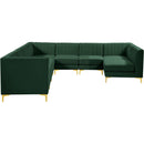  Manufacturer Color_Green -- Alina 142" Green Velvet Upholstered 8 pc Modular Sectional IMAGE 7