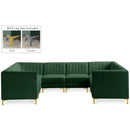  Manufacturer Color_Green -- Alina 116.5" Green Velvet Upholstered 8 pc Modular Sectional IMAGE 1