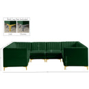  Manufacturer Color_Green -- Alina 116.5" Green Velvet Upholstered 8 pc Modular Sectional IMAGE 20