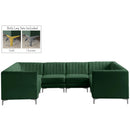  Manufacturer Color_Green -- Alina 116.5" Green Velvet Upholstered 8 pc Modular Sectional IMAGE 2