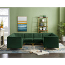  Manufacturer Color_Green -- Alina 116.5" Green Velvet Upholstered 8 pc Modular Sectional IMAGE 3