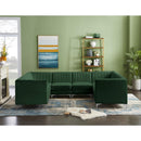  Manufacturer Color_Green -- Alina 116.5" Green Velvet Upholstered 8 pc Modular Sectional IMAGE 4