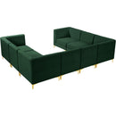  Manufacturer Color_Green -- Alina 116.5" Green Velvet Upholstered 8 pc Modular Sectional IMAGE 9