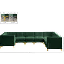  Manufacturer Color_Green -- Alina 142" Green Velvet Upholstered 8 pc Modular Sectional IMAGE 19