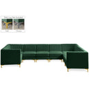  Manufacturer Color_Green -- Alina 142" Green Velvet Upholstered 8 pc Modular Sectional IMAGE 1