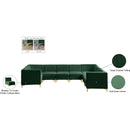  Manufacturer Color_Green -- Alina 142" Green Velvet Upholstered 8 pc Modular Sectional IMAGE 20