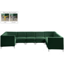  Manufacturer Color_Green -- Alina 142" Green Velvet Upholstered 8 pc Modular Sectional IMAGE 2