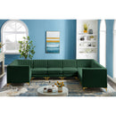  Manufacturer Color_Green -- Alina 142" Green Velvet Upholstered 8 pc Modular Sectional IMAGE 3