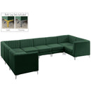  Manufacturer Color_Green -- Alina 142" Green Velvet Upholstered 8 pc Modular Sectional IMAGE 6